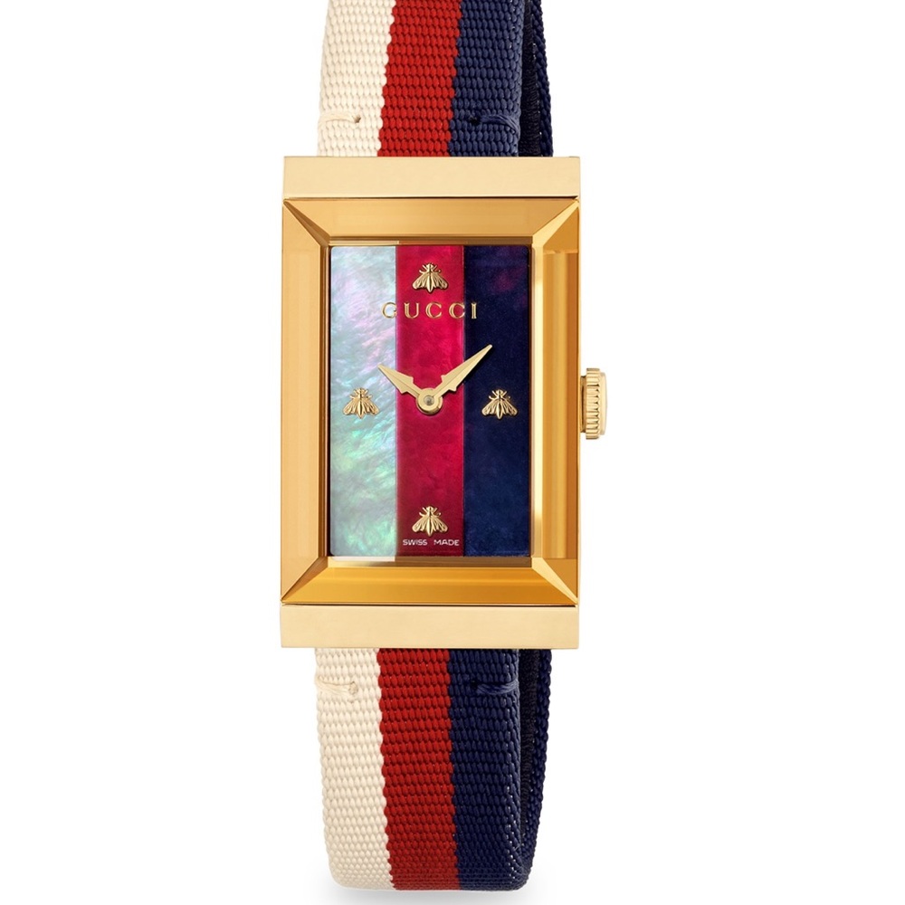 Gucci Goldtone Stainless Steel & Web-Strap Watch